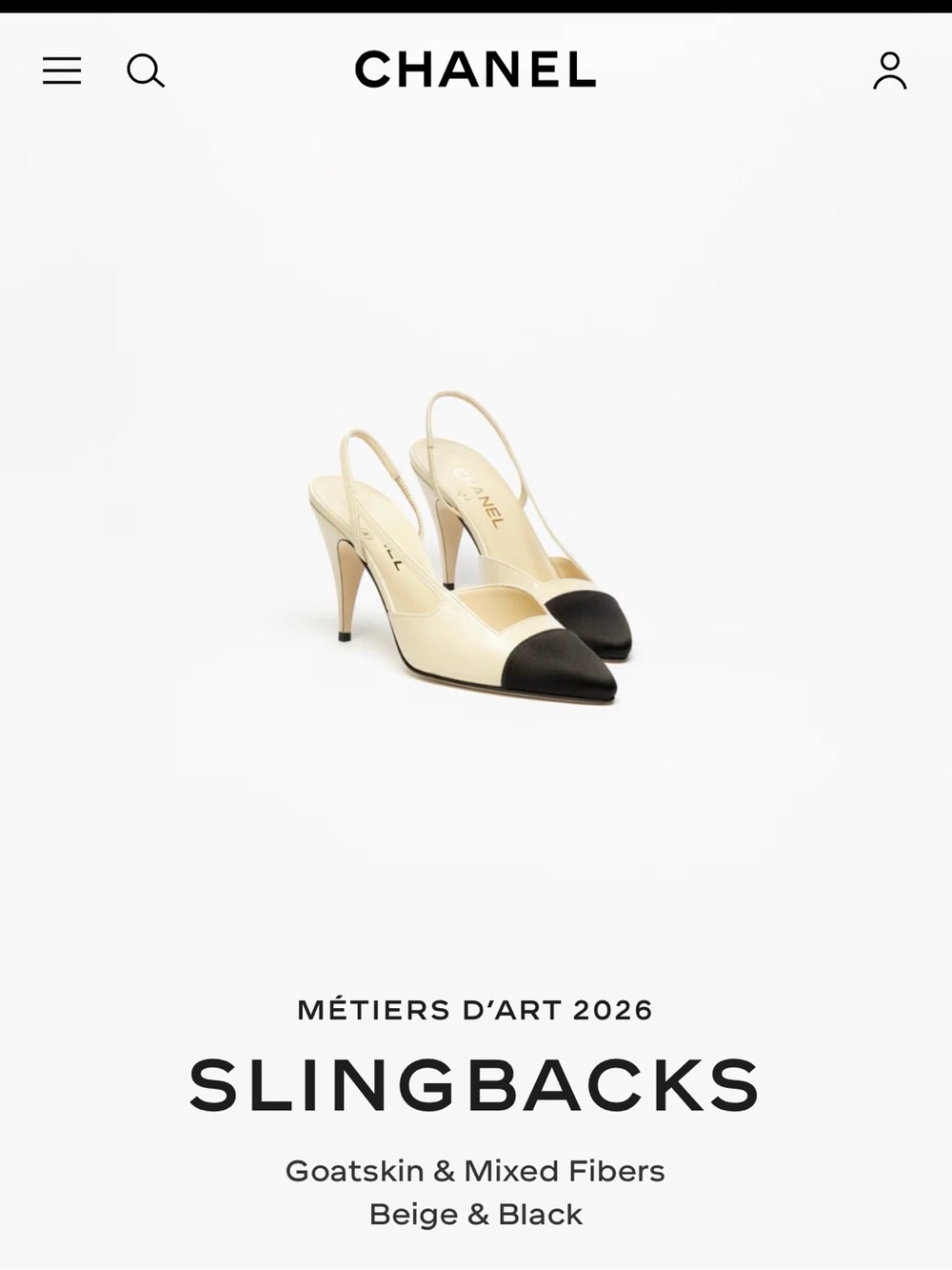 CHANEL Beige and Black Slingback Pumps *NEW COLLECTION*